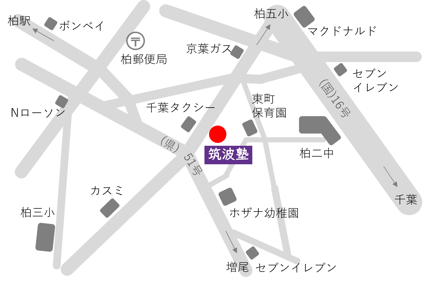 筑波塾のアクセスマップ