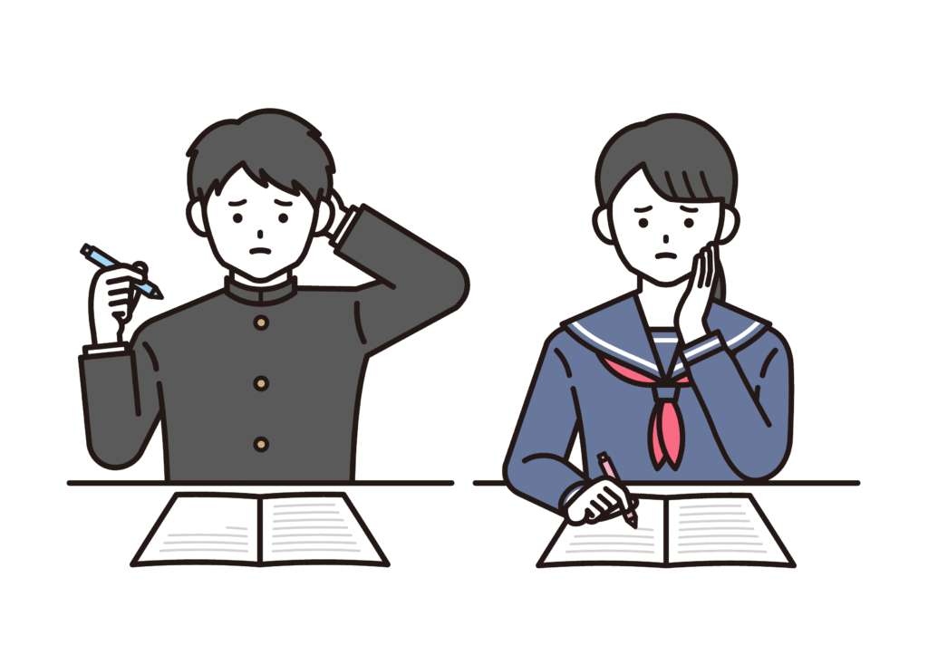 成績に悩む中学生
